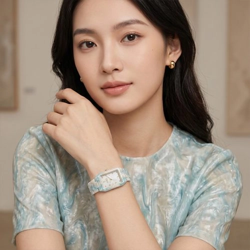 Reloj de cuarzo japonés para mujer de Asta con correa de acetato «Glacial Jade Essence» 24001-Correa de acetato