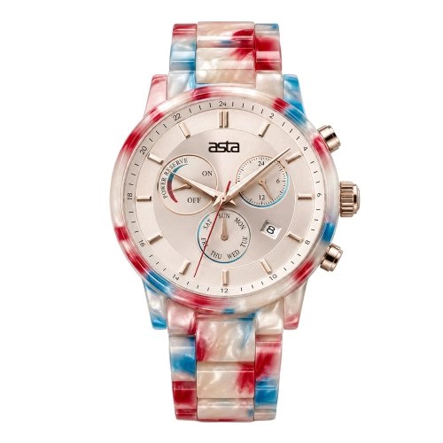 asta-Women Acetate Japan Quartz Watch Festa Sorbet Essence 24301-Acetate Strap