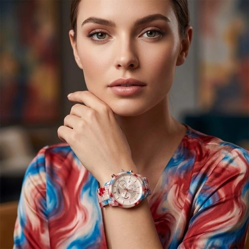 asta-Women Acetate Japan Quartz Watch Festa Sorbet Essence 24301-Acetate Strap