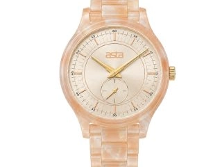 asta-Women Acetate Japan Quartz Watch Champagne Mastic Amber Swirl 24401-Acetate Strap