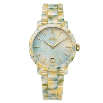 asta-Women Acetate Japan Quartz Watch Mint Sorbet Essence 24701-Acetate Strap