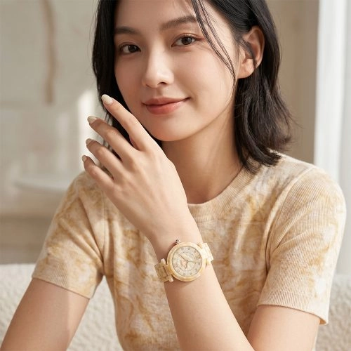 asta-Women Acetate Japan Quartz Watch Alabaster Creamy Essence 25001-Acetate Strap