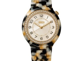 asta-Women Acetate Japan Quartz Watch Classic Calacatta Tortoise Swirl 25301-Acetate Strap