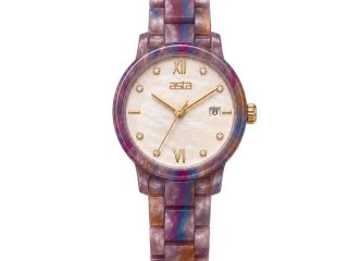 asta-Women Acetate Japan Quartz Watch Twilight Palette & Amethyst Swirl 25401-Acetate Strap