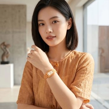 asta-Women Acetate Japan Quartz Watch Sorbet Apricot Essence 25501-Acetate Strap
