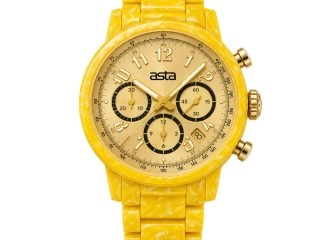 asta-Women Acetate Japan Quartz Watch Lemon Sorbet Gold Quartz Swirl 25601-Acetate Strap