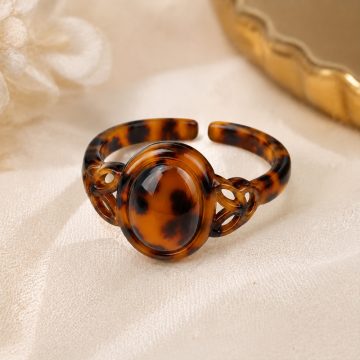 asta-Acetate Ring Vintage Honey Tortoise ID14.1mm/C44.2mm-4301