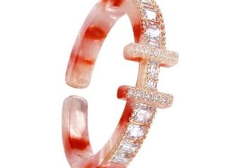 अस्टा-एसिटेट रिंग सकुरा एगेट स्वर्ल ID14.1mm/C44.2mm-4501