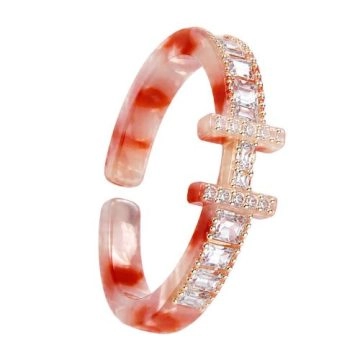 asta-Acetate Ring Sakura Agate Swirl ID14.1mm/C44.2mm-4501