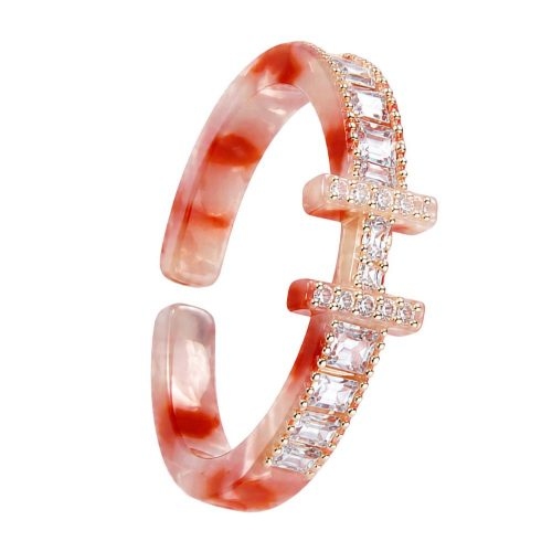 asta-Acetate Ring Sakura Agate Swirl ID14.1mm/C44.2mm-4501