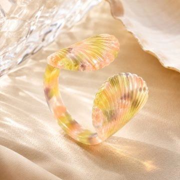 asta-Acetate Ring Sunset Opal Swirl ID14.1mm/C44.2mm-4801