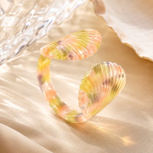 asta-Acetate Ring Sunset Opal Swirl ID14.1mm/C44.2mm-4801