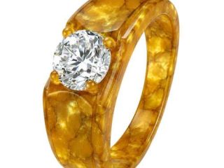 asta-Acetate Ring Gilded Amber Glow ID14.1mm/C44.2mm-4901