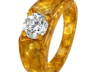 अस्ता-एसिटेट रिंग गोल्डन एम्बर ग्लो ID14.1mm/C44.2mm-4901