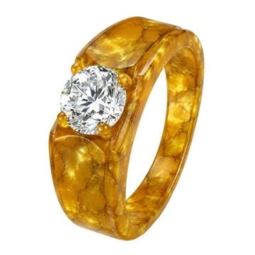 asta-Acetate Ring Gilded Amber Glow ID14.1mm/C44.2mm-4901