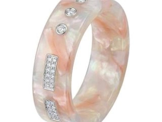 अस्टा-एसिटेट रिंग पीच ओपल पर्ल ID14.1mm/C44.2mm-5001
