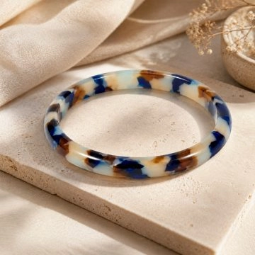 asta-Acetate Bangle Bracelet  Cobalt Amber Matrix Essence ID50mm/IC157.1mm-11104