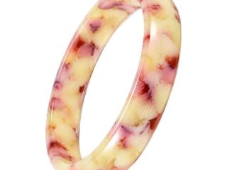 asta-Acetate Bangle Bracelet  Peach Cream Opal Swirl ID50mm/IC157.1mm-11204