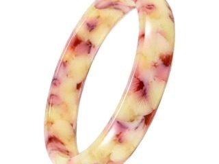 asta-Acetate Bangle Bracelet  Peach Cream Opal Swirl ID50mm/IC157.1mm-11204