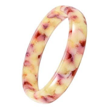 asta-Acetate Bangle Bracelet  Peach Cream Opal Swirl ID50mm/IC157.1mm-11204