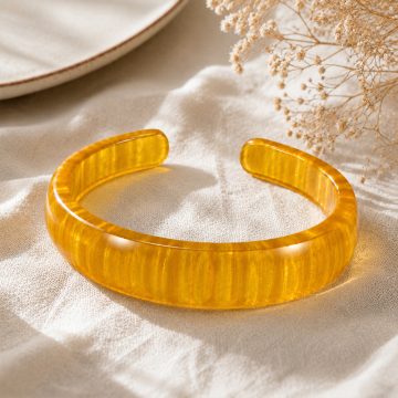 asta-Acetate Bangle Bracelet  Gilded Silk Vein ID50mm/IC157.1mm-11301