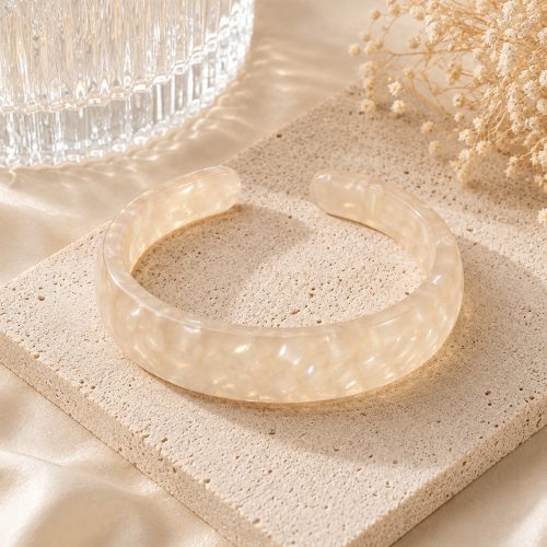 asta-Acetate Bangle Bracelet  Peach Dew Pearl ID50mm/IC157.1mm-11303