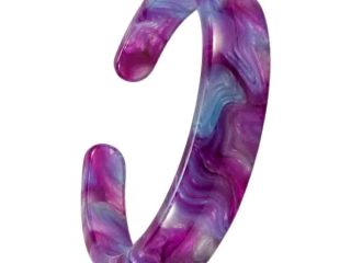 asta-Acetate Bangle Bracelet  Violet Silver Mist ID50mm/IC157.1mm-11304