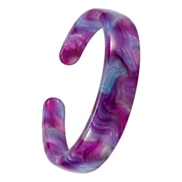 asta-Acetate Bangle Bracelet  Violet Silver Mist ID50mm/IC157.1mm-11304