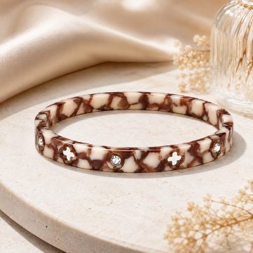 asta-Acetate Bangle Bracelet  Chai Leopard Obsidian ID50mm/IC157.1mm-0201