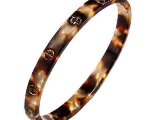 asta-Acetate Bangle Bracelet  Gilded Obsidian Amber ID50mm/IC157.1mm-0301