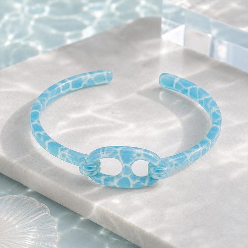 asta-Acetate Bangle Bracelet  Glacial Float Drift ID50mm/IC157.1mm-0801