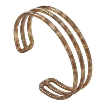 Bracciale rigido in acetato di asta  Seta, taupe, ambra ID50mm/IC157.1mm-0901