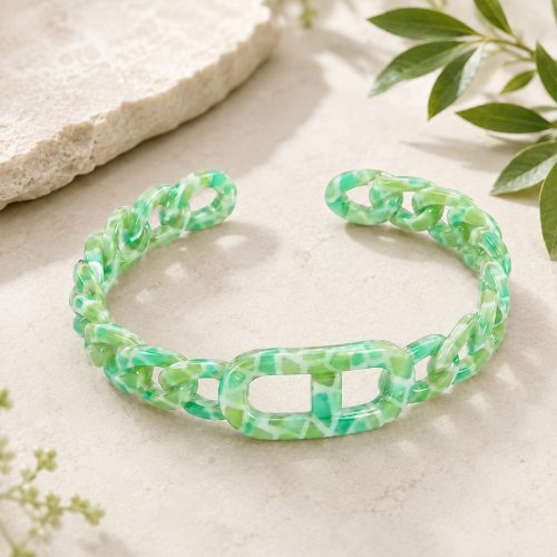 asta-Acetate Bangle Bracelet  Celadon Snow Essence ID50mm/IC157.1mm-1101