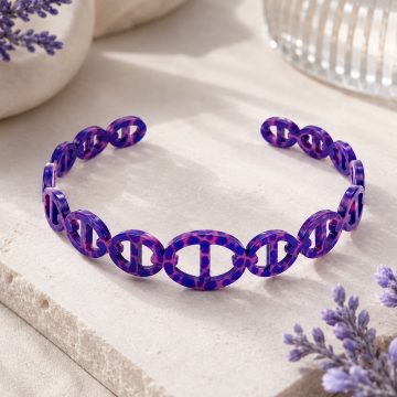 asta-Acetate Bangle Bracelet  Neon Berry Amethyst ID50mm/IC157.1mm-1201