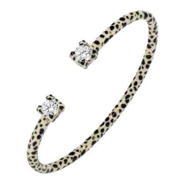 Pulsera rígida de acetato de asta  Marfil Tinta Matrix ID50 mm/IC157,1 mm-1301