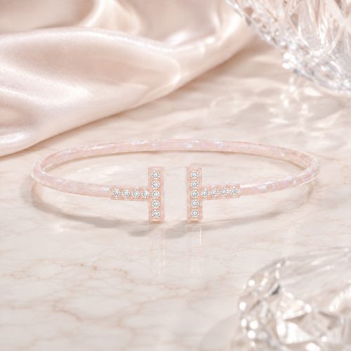 asta-Acetate Bangle Bracelet  Moonlit Peach Pearl ID50mm/IC157.1mm-1601