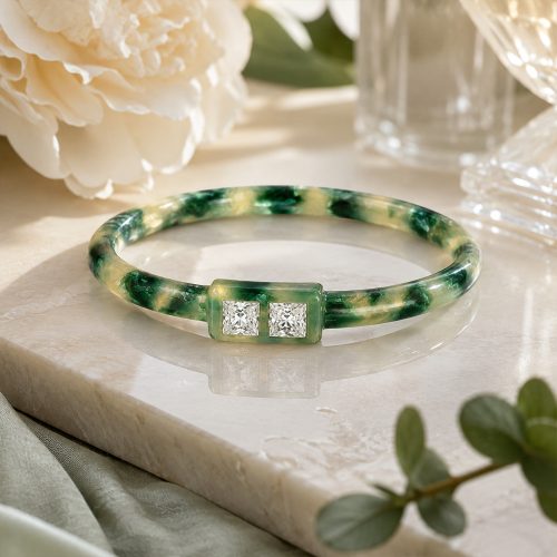 asta-Acetate Bangle Bracelet  Forest Pearl Haze ID50mm/IC157.1mm-1901