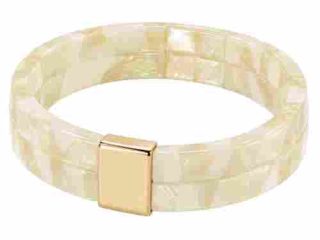 asta-Acetate Bangle Bracelet  Ivory Champagne Glow ID50mm/IC157.1mm-2501