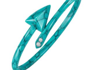 asta-Acetate Bangle Bracelet  Turquoise Obsidian Wave ID50mm/IC157.1mm-3201