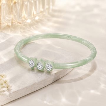 asta-Acetate Bangle Bracelet  Mint Jade Pearl ID50mm/IC157.1mm-3301