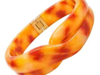 asta-Acetate Bangle Bracelet  Molten Coral Amber ID50mm/IC157.1mm-3401