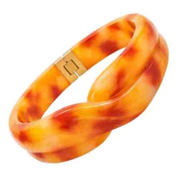 asta-Acetate Bangle Bracelet  Molten Coral Amber ID50mm/IC157.1mm-3401