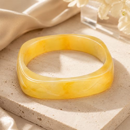 asta-Acetate Bangle Bracelet  Honey Amber Jade ID50mm/IC157.1mm-3501