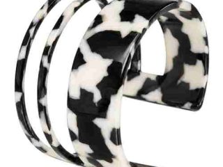 asta-Acetate Bangle Bracelet  Obsidian Snow Matrix ID50mm/IC157.1mm-3601