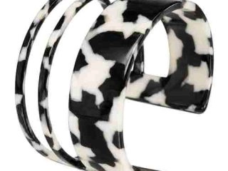 asta-Acetate Bangle Bracelet  Obsidian Snow Matrix ID50mm/IC157.1mm-3601