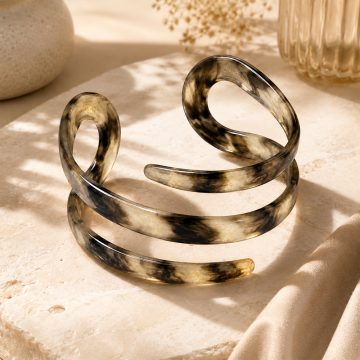 asta-Acetate Bangle Bracelet  Obsidian Gold Vein ID50mm/IC157.1mm-3801