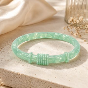 asta-Acetate Bangle Bracelet  Morning Aqua Glow ID50mm/IC157.1mm-3901