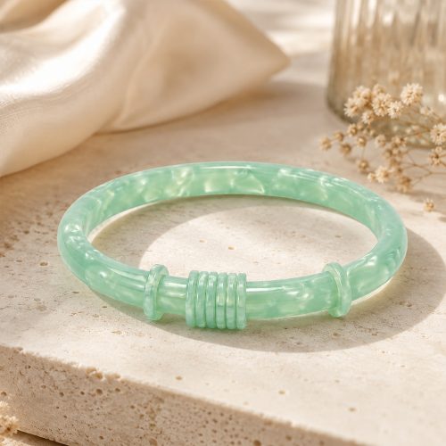 asta-Acetate Bangle Bracelet  Morning Aqua Glow ID50mm/IC157.1mm-3901