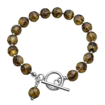 asta-Acetate Beaded Bracelet  Sunlit Almond Essence-10mm-0101