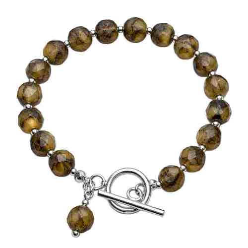 asta-Acetate Beaded Bracelet  Sunlit Almond Essence-10mm-0101
